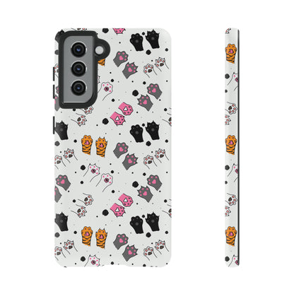 Playful Stripes & Paws | Hardshell Phone Case