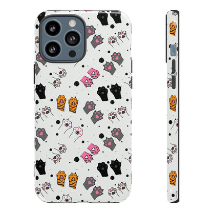 Playful Stripes & Paws | Hardshell Phone Case