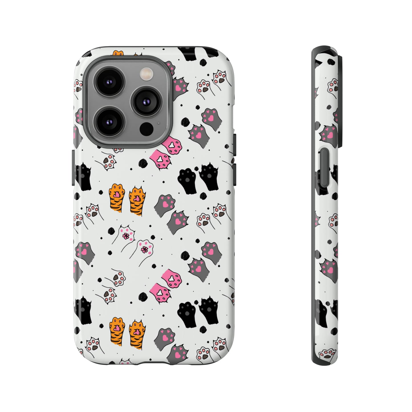 Playful Stripes & Paws | Hardshell Phone Case