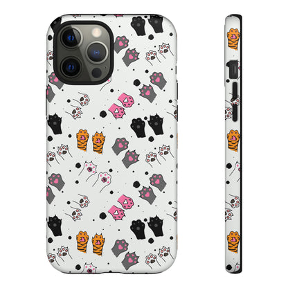 Playful Stripes & Paws | Hardshell Phone Case