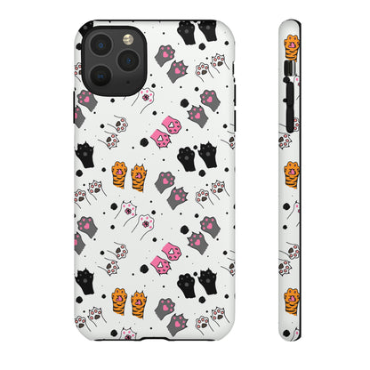 Playful Stripes & Paws | Hardshell Phone Case