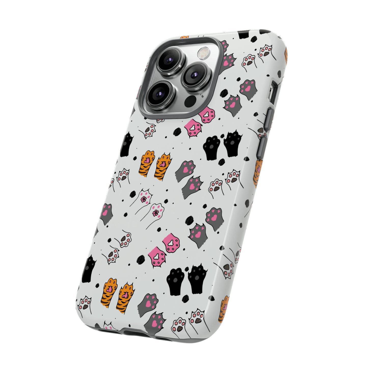 Playful Stripes & Paws | Hardshell Phone Case