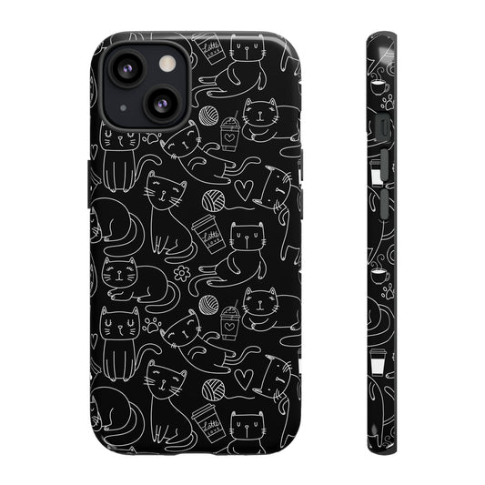 Caffeine & Whiskers Black Edition | Though Phone Case