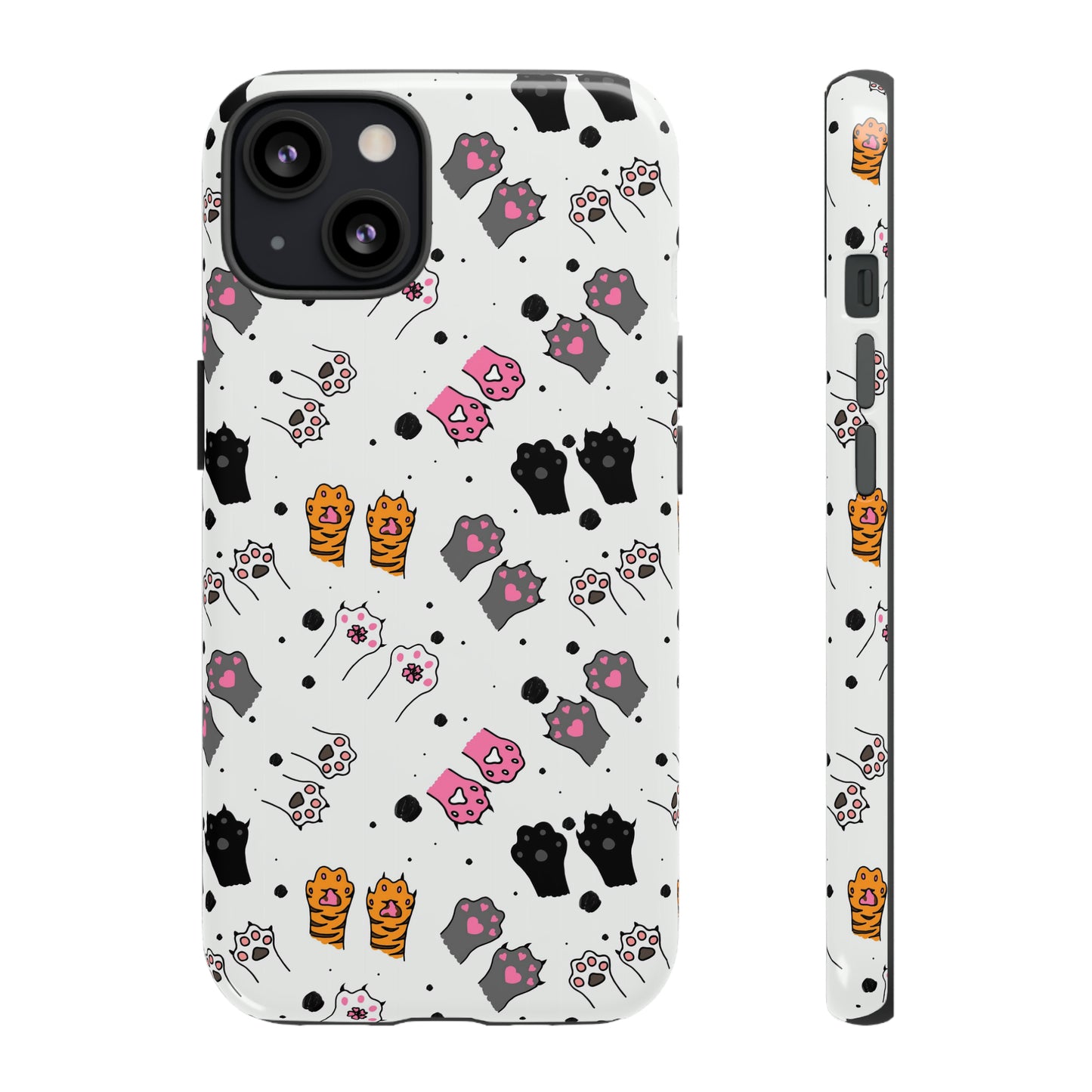 Playful Stripes & Paws | Hardshell Phone Case