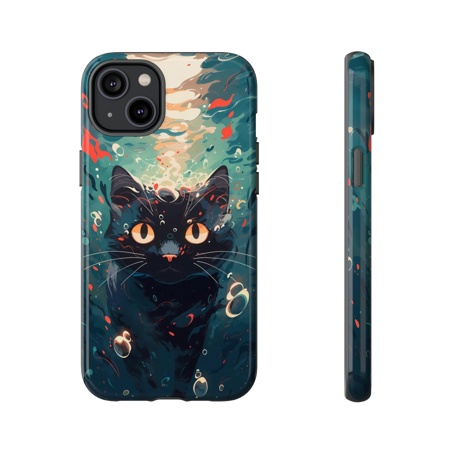 Mystic Aqua Cat | Hardshell Phone Case