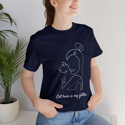 Cat hair is my glitter | Minimal Unisex T-shirt