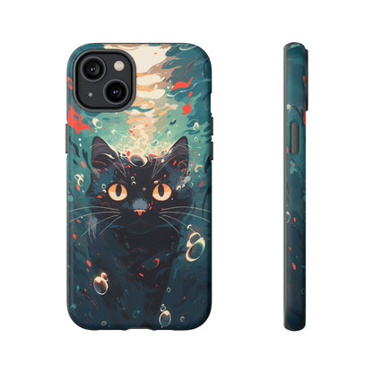 Mystic Aqua Cat | Hardshell Phone Case