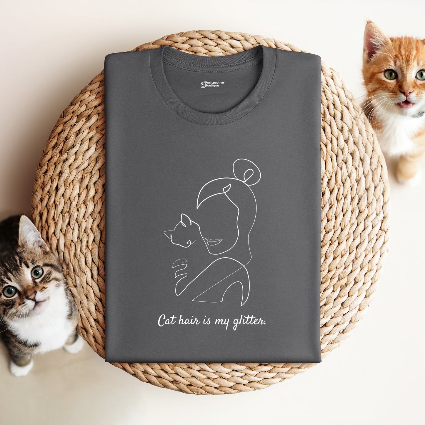 Cat hair is my glitter | Minimal Unisex T-shirt