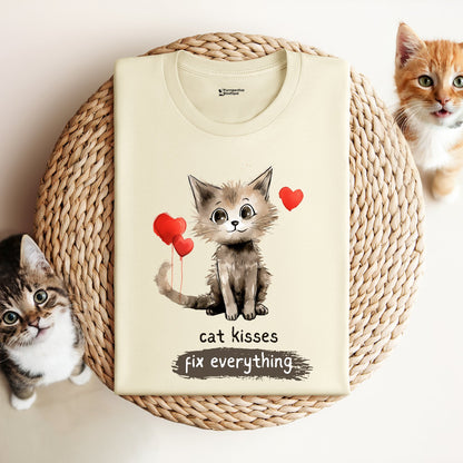 Cat kisses fix everything | Unisex T-shirt