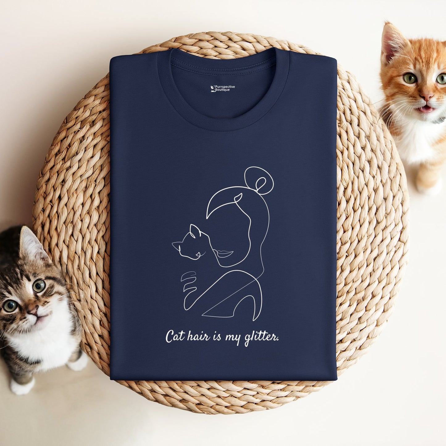 Cat hair is my glitter | Minimal Unisex T-shirt